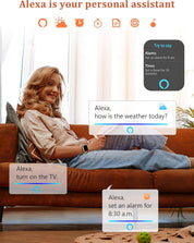 Smart Watch 44mm – Alexa Built-in, Calls, Heart Rate & SpO₂, IP68 Waterproof, 1.83"