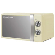 cream, Russell Hobbs microwave oven on a white background