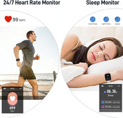 Smart Fitness Watch 1.69" – Heart Rate, Sleep & Step Tracker, IP68 Waterproof