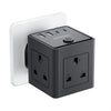 3-Way Plug Extension Socket with 4 USB Ports, 13A 3250W Multi Plug Adapter