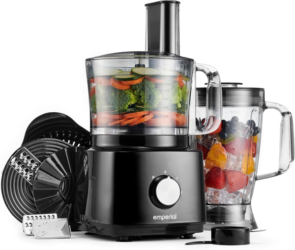 Emperial 8-in-1 Food Processor & Blender – 2L Bowl, 1.8L Jug, Juicer, Slicer & More