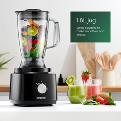 Emperial 8-in-1 Food Processor & Blender – 2L Bowl, 1.8L Jug, Juicer, Slicer & More