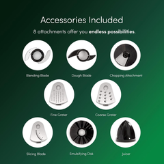 Emperial 8-in-1 Food Processor & Blender – 2L Bowl, 1.8L Jug, Juicer, Slicer & More