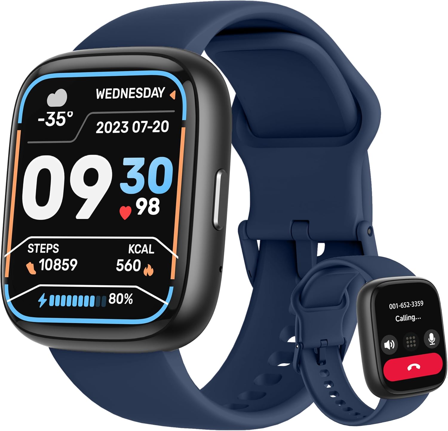 Smart Watch 44mm – Alexa Built-in, Calls, Heart Rate & SpO₂, IP68 Waterproof, 1.83"