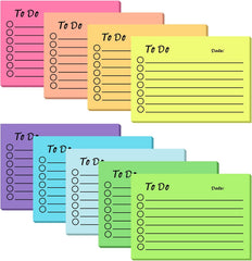 9-Pack To-Do List Sticky Notes, Colorful Lined Self-Stick Notepads, 450 Sheets