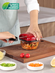 Manual Pull String Food Chopper – 500ml Hand Onion Dicer for Vegetables & Fruits