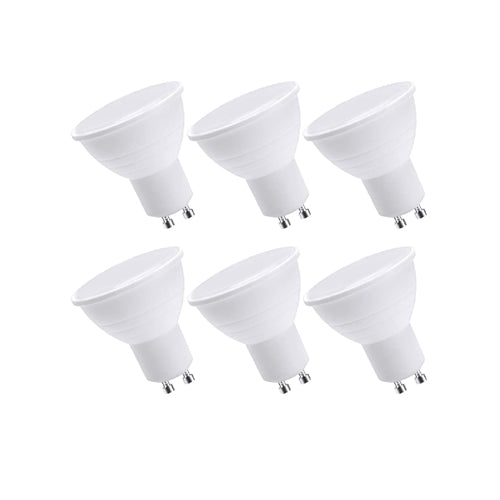 GU10 LED Bulbs Cool White, 3000k, 7W, 37W Halogen Spotlight Bulb Equivalent, Non-dimmable, 350 Lumen, 120Â° Beam Angle, LED Bulbs Pack of 6