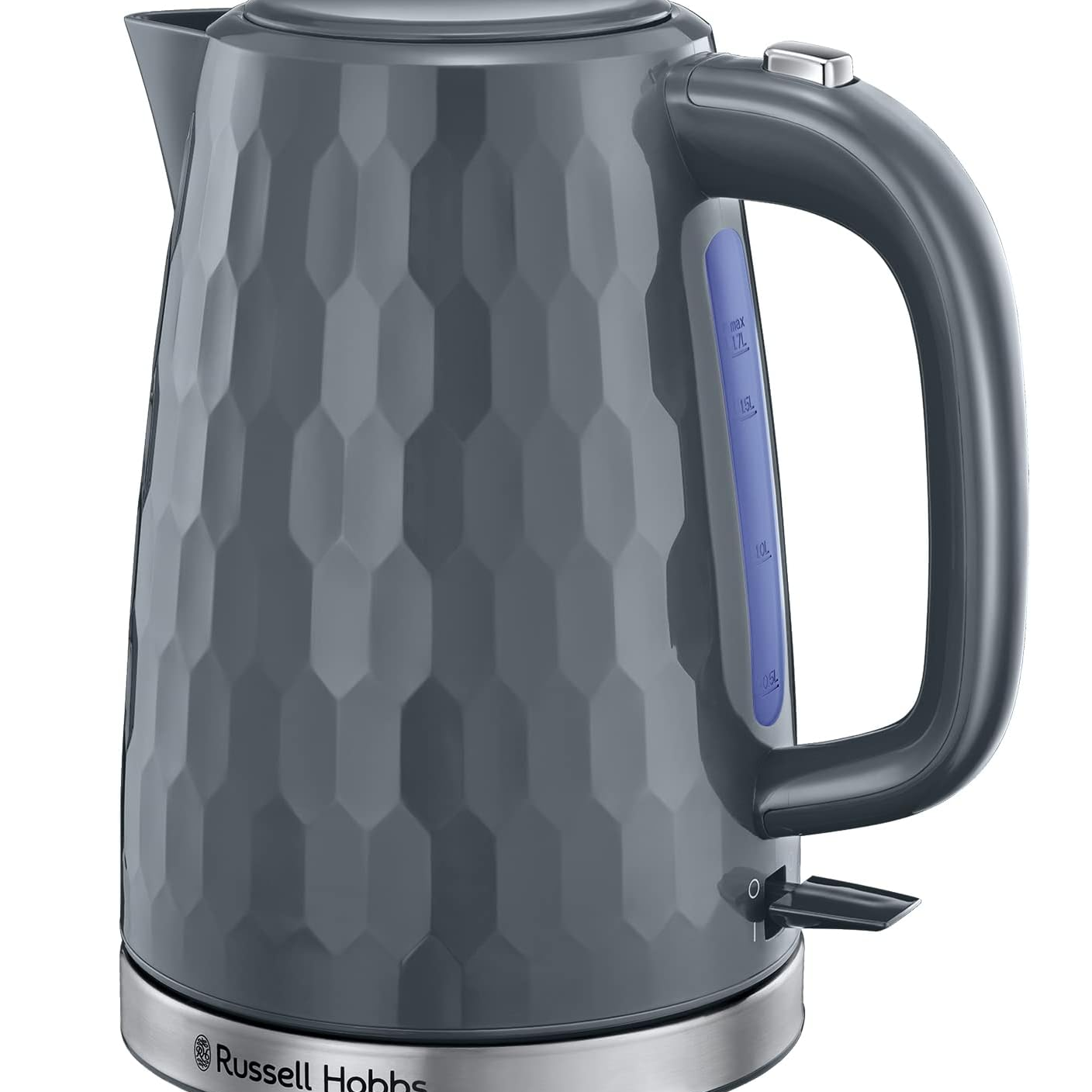 Russell Hobbs Honeycomb 1.7L Cordless Kettle – Fast Boil 3KW, Black, Perfect Pour