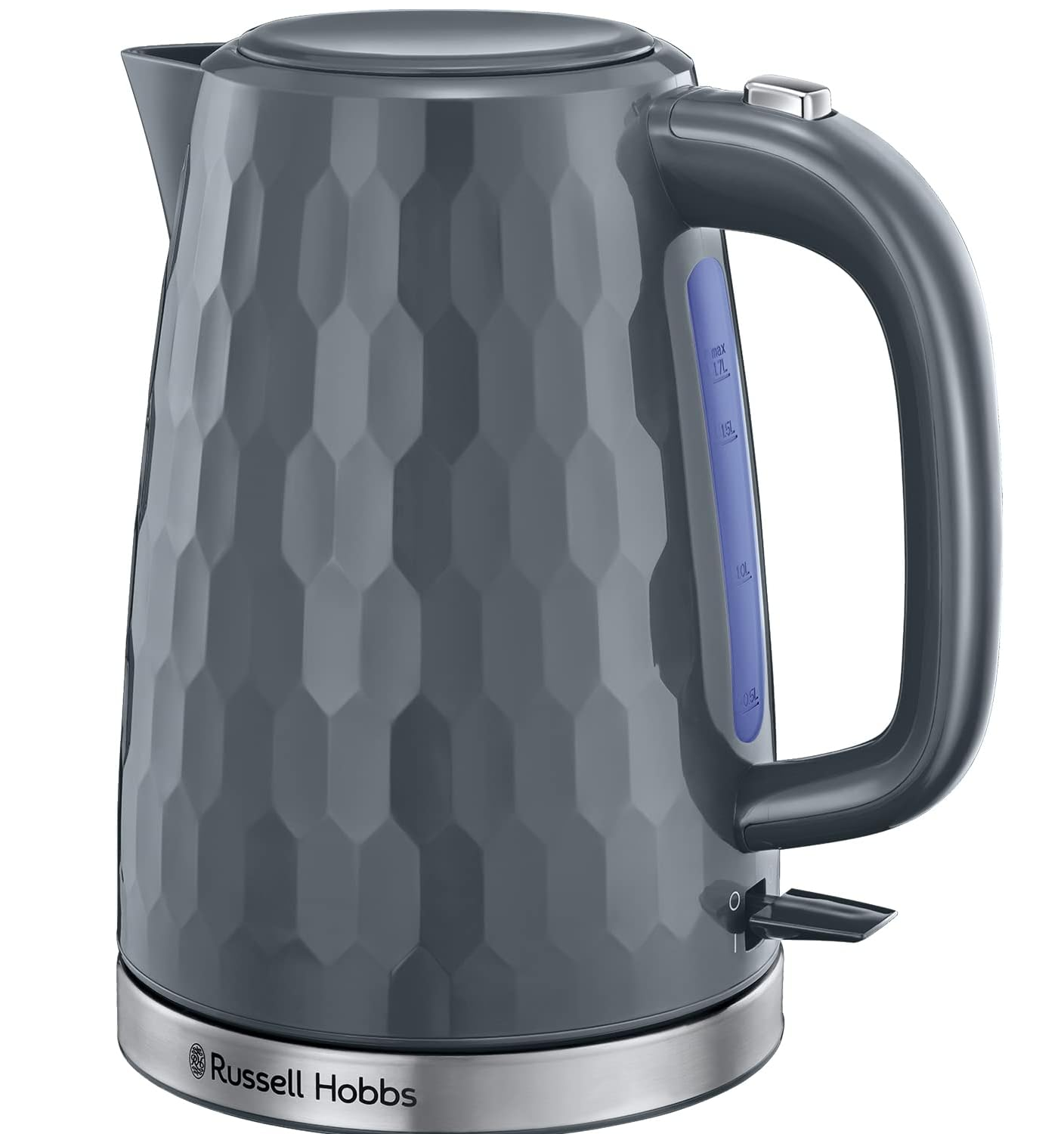 Russell Hobbs Honeycomb 1.7L Cordless Kettle – Fast Boil 3KW, Black, Perfect Pour