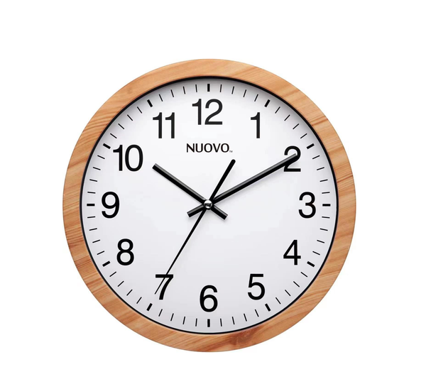 Wood Grain Round Wall Clock – Silent Non-Ticking Vintage Design for Home Rooms