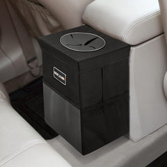 Car Trash Bin with Lid – 10L Leak-Proof Hanging Organizer with Storage Pockets
