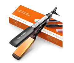 Professional Hair Straightener 42mm Wide Titanium Plates, Negative Ion, 11 Temps