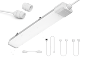 White LED light bar with additional components on a white background