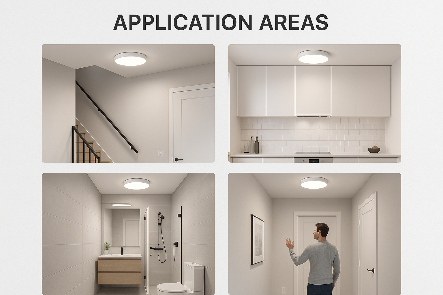 Motion Sensor 50W LED Ceiling Light IP44 Waterproof PIR Indoor Lamp