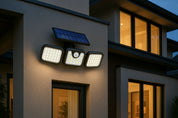Outdoor Solar Lights, 74LED Ultra-Bright Motion Sensor Outdoor Lights, 3 Lighting Modes, 270° Wide-Angle Illumination, 3-Sided Solar Security Flood Lights, Ideal for Garages, Yards, and Patios