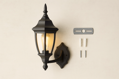 Outdoor Outside Wall Light Black Coastal Weatherproof Lantern Traditional Vintage LED (Black Wall Light 2)