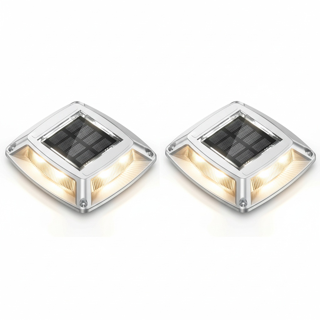 LED Solar Deck Lights Outdoor Waterproof Garden Step & Pathway Lamps
