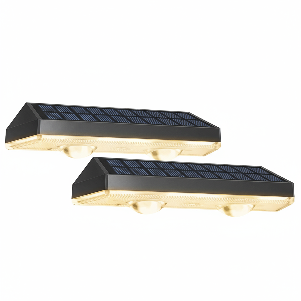Super Bright Solar Door Fence Wall Lights 2/4 Pack RGB & Warm White IP65 Outdoor Lamp