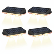 Super Bright Solar Door Fence Wall Lights 2/4 Pack RGB & Warm White IP65 Outdoor Lamp