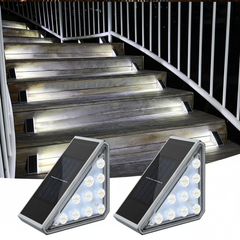 LED Solar Step Lights IP67 Waterproof Outdoor Deck Pathway Lamps