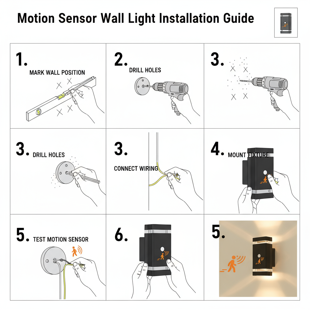 Up Down Black Outdoor Wall Light PIR Sensor Modern LED