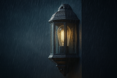 Black Outdoor Wall Motion Sensor Lantern – Traditional Vintage Half Wall PIR Light Fixture