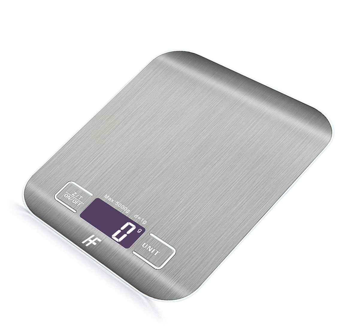 HomeFashion Digital Kitchen Scale 5kg/11lb – 1g Precision, Stainless Steel LCD