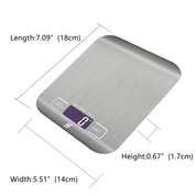 HomeFashion Digital Kitchen Scale 5kg/11lb – 1g Precision, Stainless Steel LCD