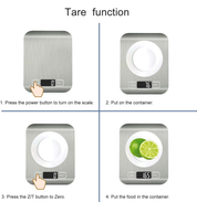 HomeFashion Digital Kitchen Scale 5kg/11lb – 1g Precision, Stainless Steel LCD