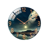 12'' Glass Wall Clock – Silent Non-Ticking Round Clock for Living Room & Office