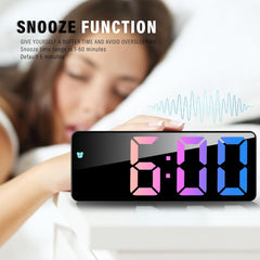 Battery Powered LED Digital Alarm Clock – Snooze, Temperature, Date, Brightness Control