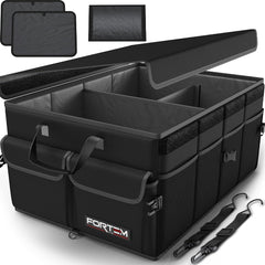 50L Car Boot Organiser – Foldable SUV Storage Box with Straps & Lid