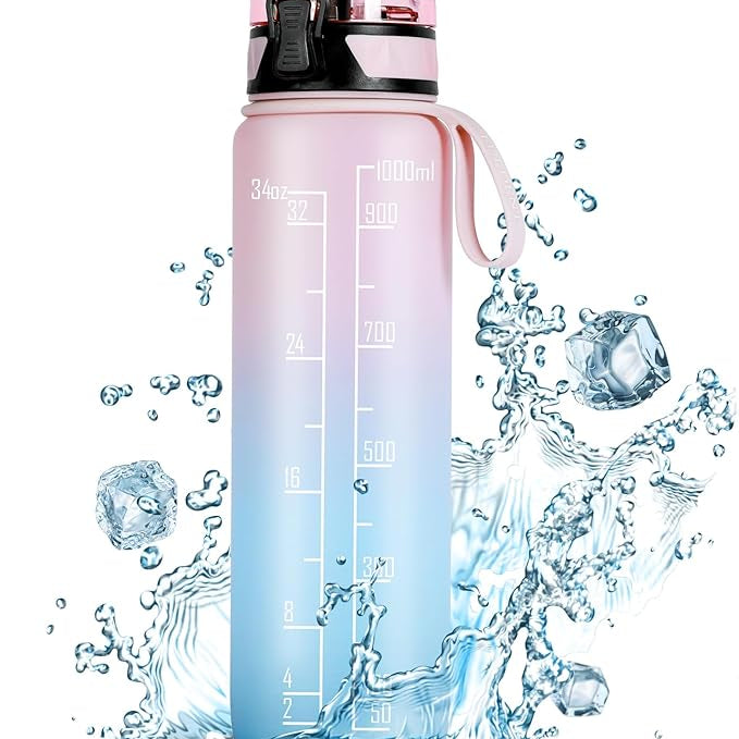 1L Sports Water Bottle – Leakproof BPA-Free Tritan Plastic Drinking Bottle for Gym, Outdoor & Daily Use