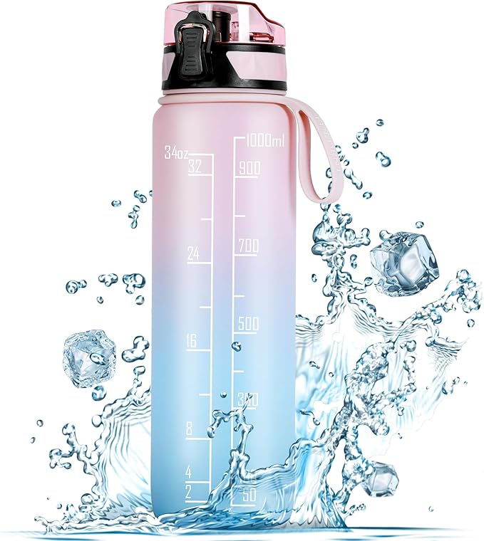 1L Sports Water Bottle – Leakproof BPA-Free Tritan Plastic Drinking Bottle for Gym, Outdoor & Daily Use
