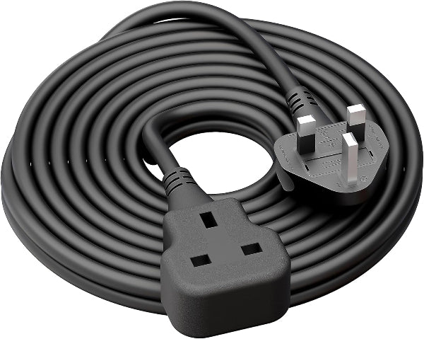 Heavy Duty 5M Outdoor Extension Lead – Single Plug Socket, 13A Power Strip, Black Cable