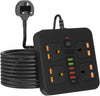 Extension Lead with 4 AC Outlets, 5 USB & 1 Type-C, 3M Surge Protected Power Strip