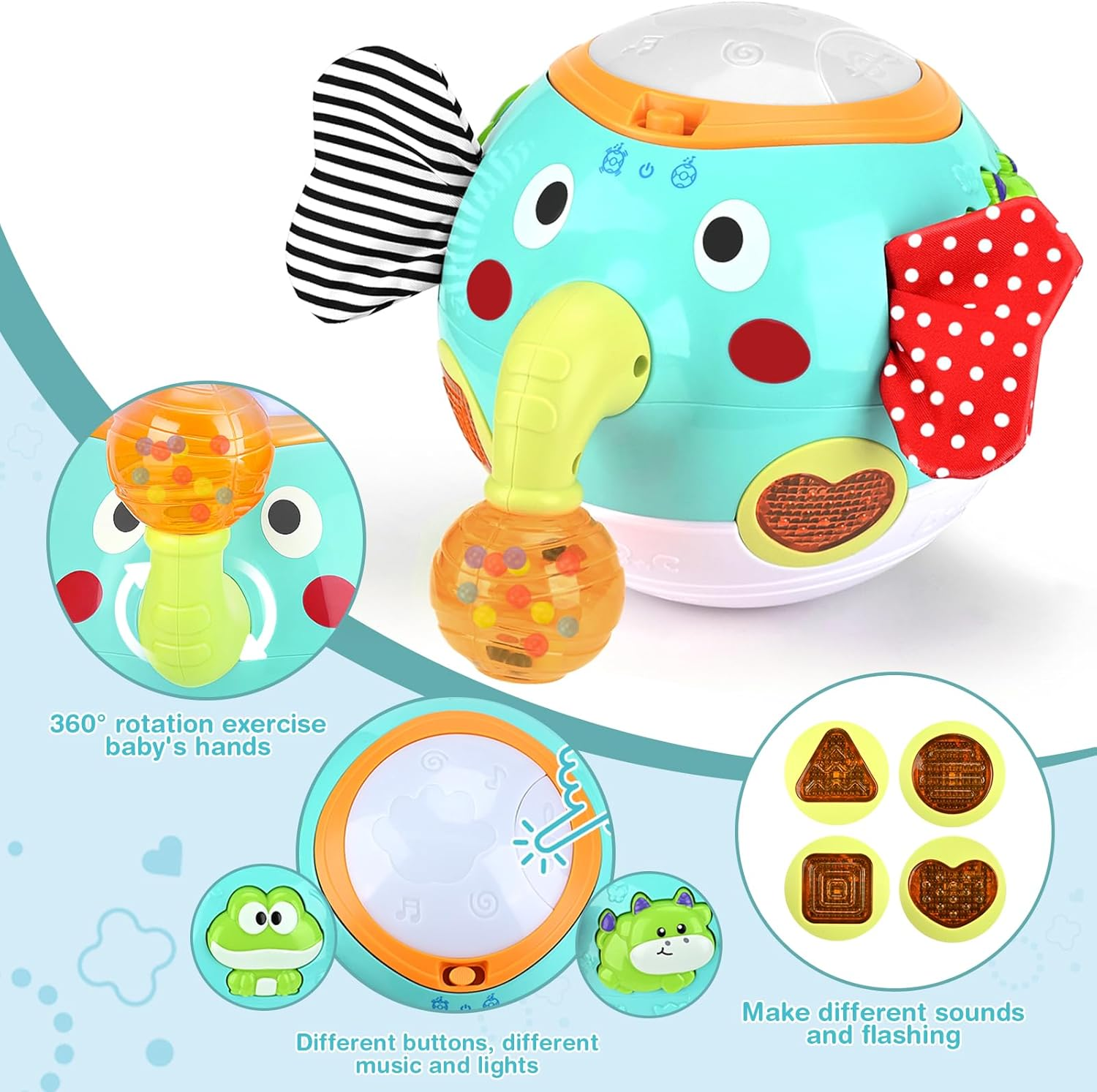 Walking Elephant Baby Toy – Musical Crawling & Sensory Toy for 6–12M, Ideal Gift for 1 Year Old Boys & Girls