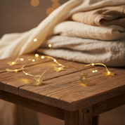 Filigree Gold Moon & Star Ramadan String Lights – 20 Warm White LEDs, Battery Operated with Timer, 1.9m Indoor Decor