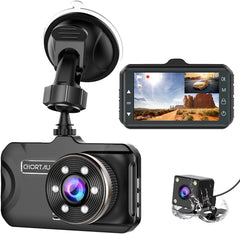 Dual Dash Cam for Cars Front & Rear 1080P, 170° Wide, 3