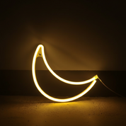 Moon Neon LED Wall Light, USB Powered Moon Shaped Decorative Neon Sign for Bedroom, Party & Festive Décor