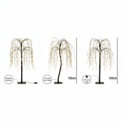 Solar Weeping Willow Tree Lights 5FT, 240 LED Warm White Outdoor Garden Tree with Metal Base for Home and Landscape Décor