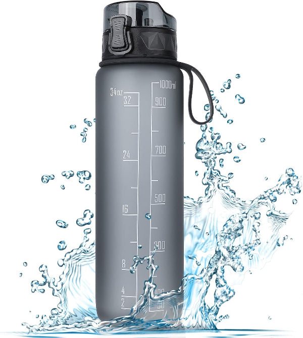 1L Sports Water Bottle – Leakproof BPA-Free Tritan Plastic Drinking Bottle for Gym, Outdoor & Daily Use