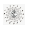 Crystal Diamond Flower Wall Clock, 50cm Silent Modern Metal Wall Art for Home Décor