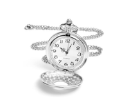 Modern Quartz Pocket Watch with Chain – Roman Numerals, Elegant Gift for Men