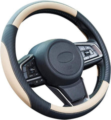 Universal Soft Microfiber Leather Steering Wheel Cover – Anti-Slip, Breathable, Beige