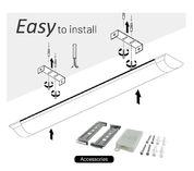 LED Batten Light 6500K Daylight Fluorescent Strip Light Slim Fitting