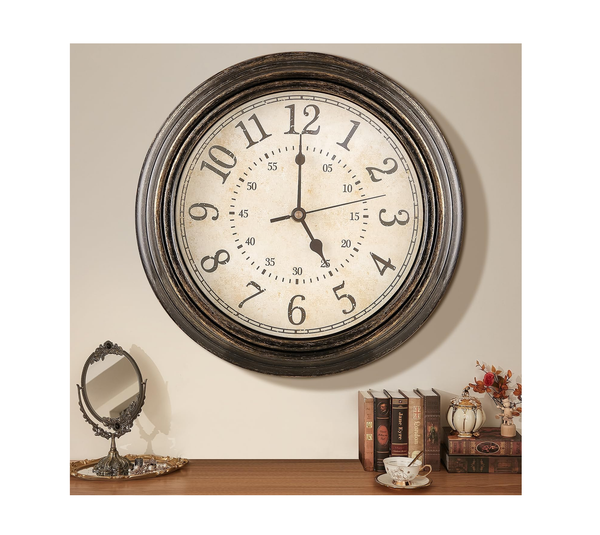 30CM Vintage Silent Wall Clock – Non-Ticking, Easy Read Quartz Clock for Home & Kitchen