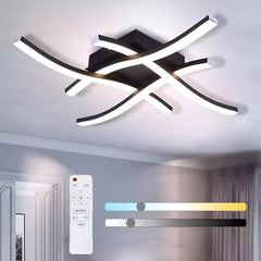 Innovative Dimmable Ceiling Light Fixture with 4 Wave Lighting Design - Stylish LED Lamp for Modern Home Décor in Kitchens, Living Rooms, and Bedrooms