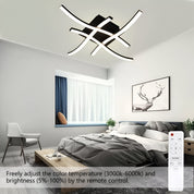 LED Ceiling Light 36W, Stylish Curved Design with 4 LED Boards, Cool White 6500K – Modern Ceiling Lamp for Living Room, Bedroom, Kitchen