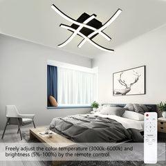 Innovative Dimmable Ceiling Light Fixture with 4 Wave Lighting Design - Stylish LED Lamp for Modern Home Décor in Kitchens, Living Rooms, and Bedrooms